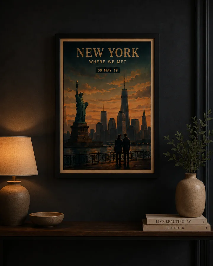 Obscured fragment of a future New York poster