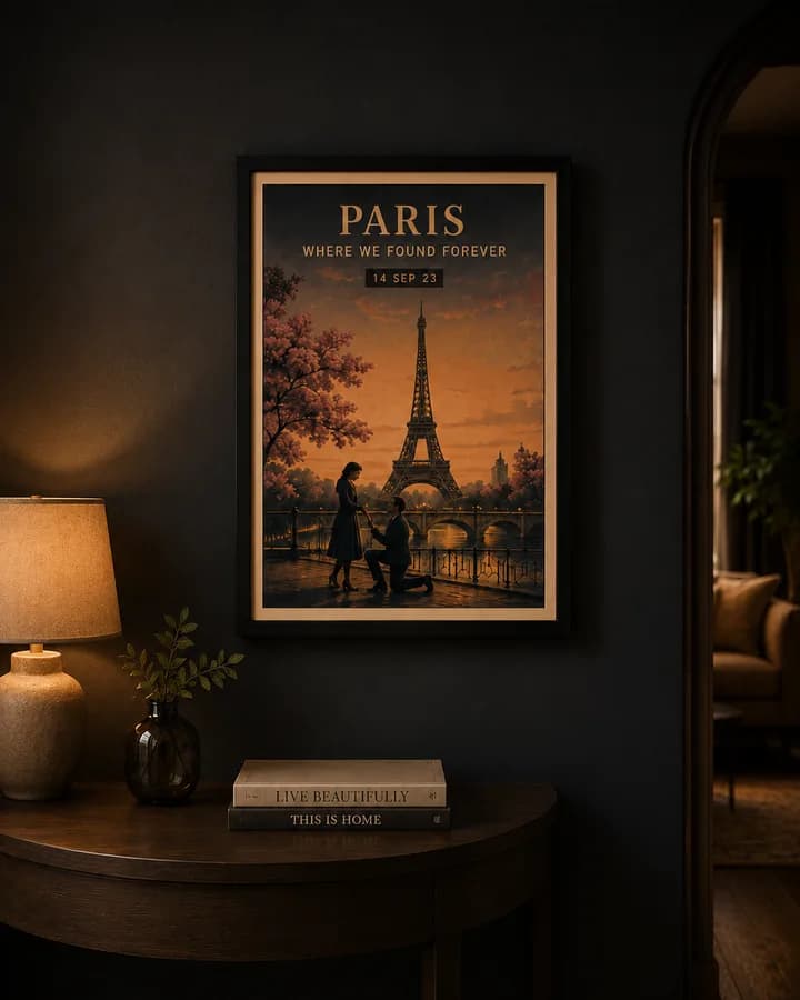 Obscured fragment of a future Paris poster